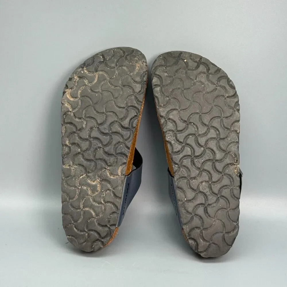 Birkenstock Gizeh Womens 6 Gray Blue Flip-Flop Sandals Open Toe Slip on Metallic